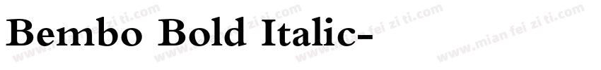 Bembo Bold Italic字体转换